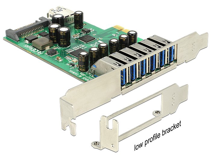Delock 89377 Card Pci Expr - 6x USB 3.0 Ext + 1x USB 3.0 Int + Lowpro