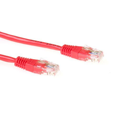 Red 3 Meter U UTP CAT.6 Patch Cable With RJ45 Connectors