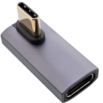 Inline® USB4 Adapter, USB-C Plug/Socket Vertical Right/Left Angled, Alu, Grey — image 1