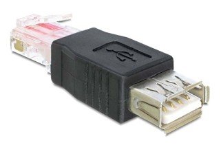 Delock Adapter USB Female RJ45 Male — image 1
