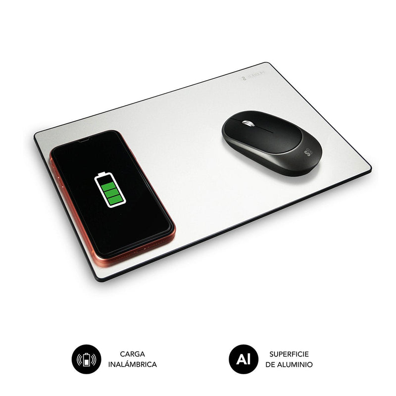 Subblim Mouse Pad With Charging Wireless 10W Silver