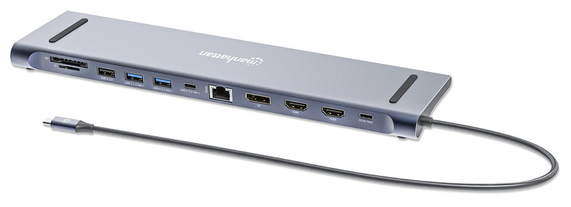 Manhattan 190305 Base Laptop And Replicador Ports Alámbrico USB 3.2 Gen 1 (3.1 Gen 1) Type-c Silver