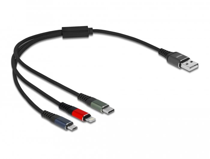 Delock USB Cable 3 In 1 Lightning/Microusb /Type-c 30CM