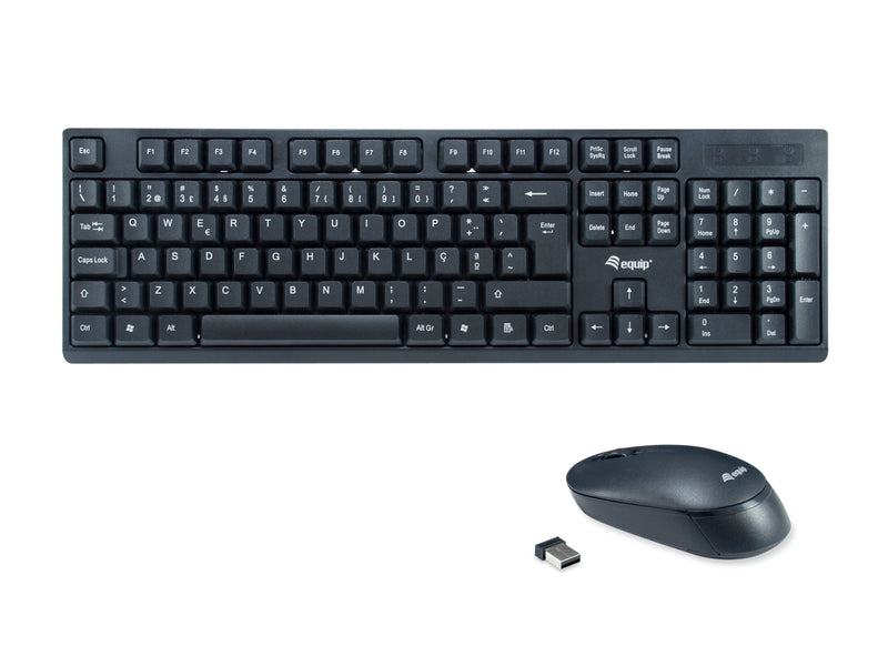 Equip Keyboard Portuguese + Mouse 245222 RF Wireless QWERTY Black