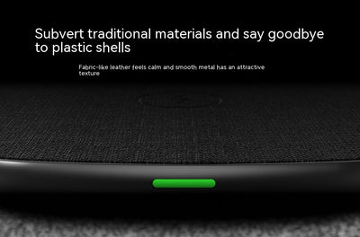 Metal Cloth Wrapper Leather Wireless Charger