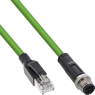 Inline® Industrial Network Cable M12 4-PIN D-coded Male Plug a RJ45, Pur 2M — image 1