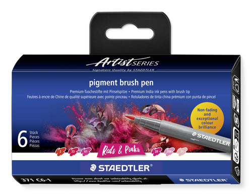Staedtler 371 Pack 6 Markers Punta Pincel Soft Multi Ink Colours Rojos/Rosas Surtidos — image 1