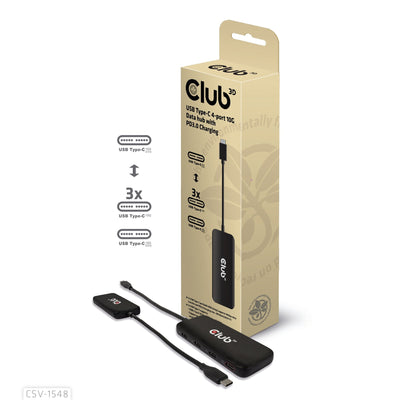 CLUB3D USB Hub Typ C 4x USB Typ C 10Gbps + 100W Pd M H Retail — image 1
