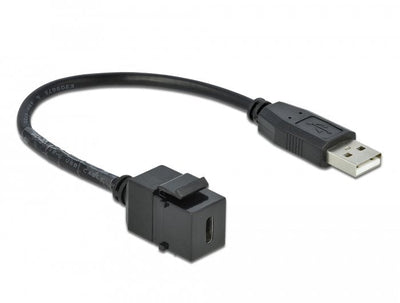 Delock Keystone Módulo USB 2.0 C Connector Female USB 2.0A Connector Male With Cable — image 1