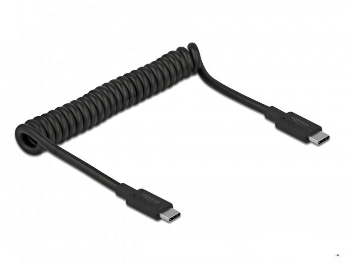 Delock 85350 USB Cable 3.1 Gen 2 Espiral Type-c Male a Type-c Male Pd 3A E-marker