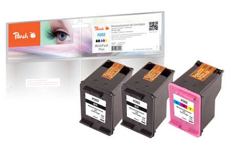 Peach Cartridge HP NR.302 F6U66A + F6U65A Multipackplus Comp.