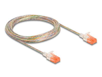 Delock 80355 RJ45 Network Cable CAT.6A U/UTP Slim 3M Transparent — image 1