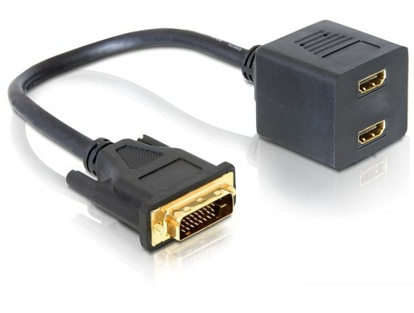 Delock Adapter DVI 25 Male a 2x HDMI Female