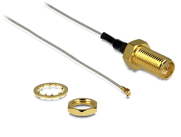 Delock Cable Antenna Rp-sma Connector Female Assembly Mhf Iii U.FL-LP-040 Kompatibler Connector Male 20CM 0.81
