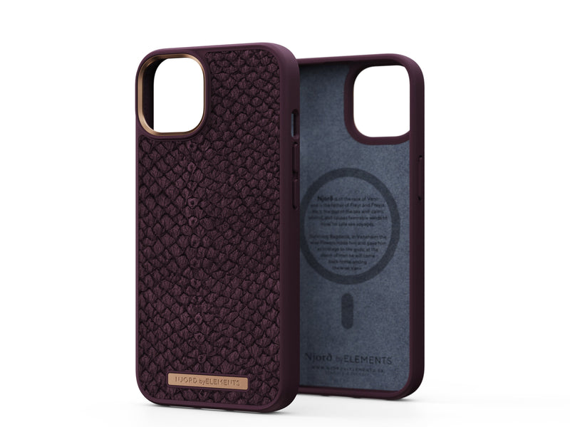 Njord Byelements Salmon Leather Magsafe Case - Iphone 14 - Rust