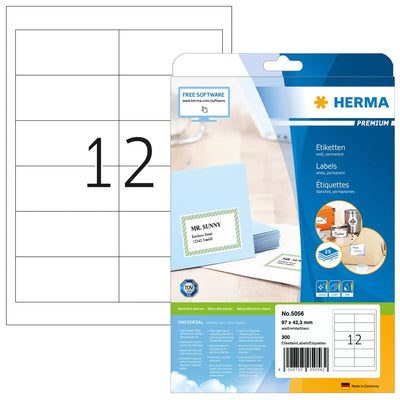 Herma Labels Premium A4 White 97X42,3MM Paper 300 Units — image 1