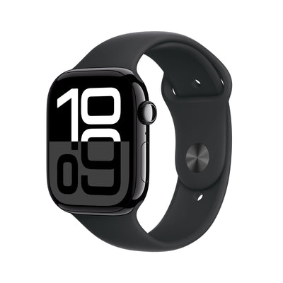 Apple Watch Series 10 GPS + Cellular 46MM Jet Black Aluminium Case With Black Sport Band - S/M — image 1
