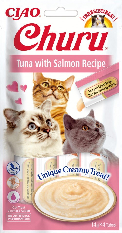 Inaba Golosina Gatos Churu Atún With Salmón 4X14 G