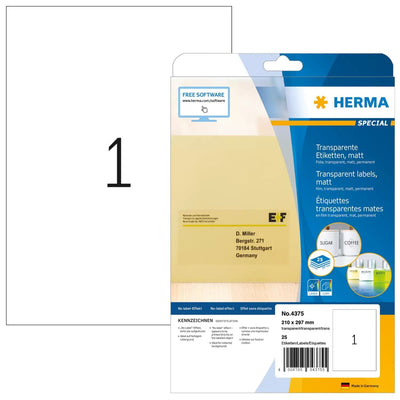 Herma 4375 Label Printer Transparent Label Printer Self-adhesive — image 1