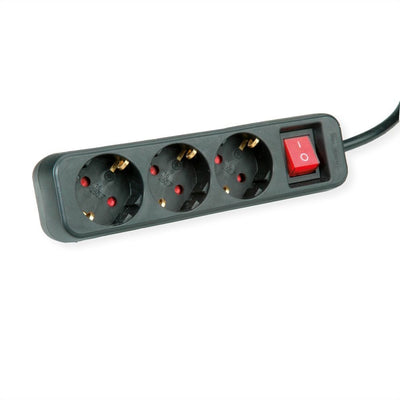 Roline Power Strip Plugs 3 Hojas With Switch Black 3M — image 1