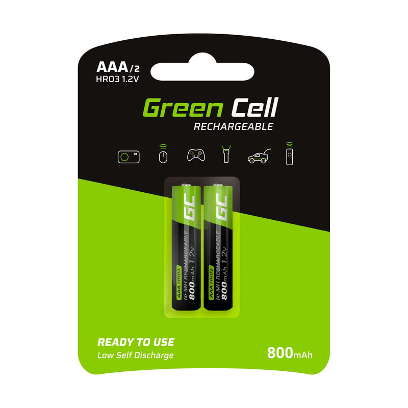 Batteries Recargables Greencell Aaa 800MAH (2 Pcs)