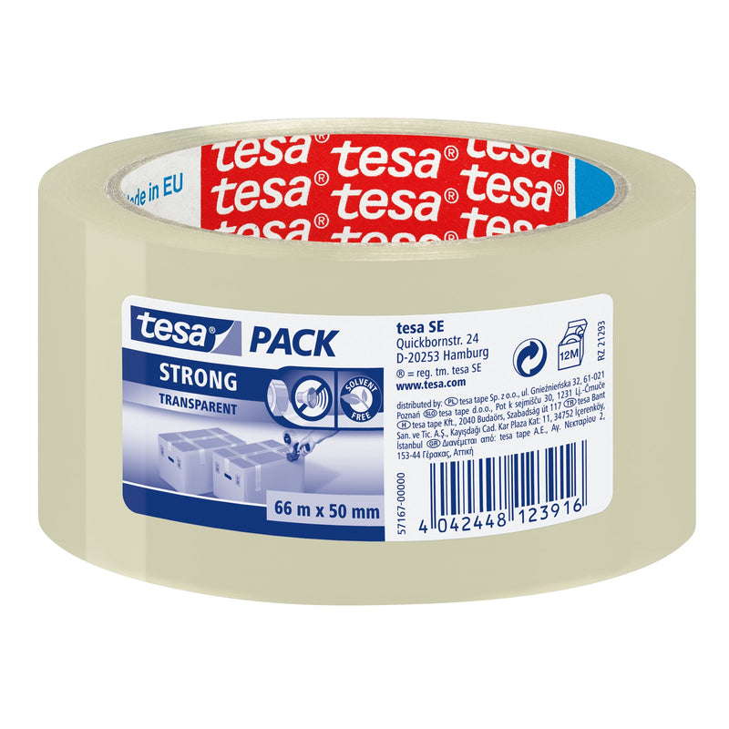 Tesa Tape Adhesiva Transparent Strong 66 Mt X 50MM Embalaje Low Ruido