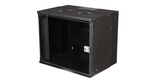 Equip Cabinet Mural 19 Eco Mount 9U EWM-09-5440-B 540X400X463 Colour Black Door Glass Tempered — image 1