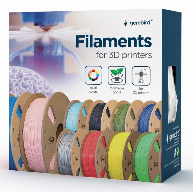 Gembird Bobina Filamento Pla Plus 1.75MM 1KG Silver