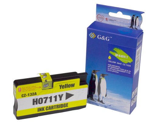G&g Ink Cartridge Compatible With HP 711 Yellow