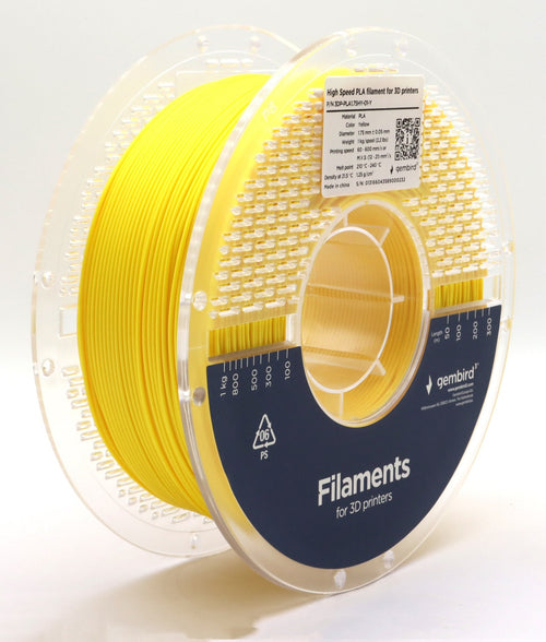 Gembird High Speed Pla Filament Yellow 1.75MM 1KG — image 1