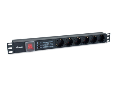 Power Strip Power Aluminium Rack 19 1U 6 Sockets With Switch Protection Voltaje And Filter — image 1