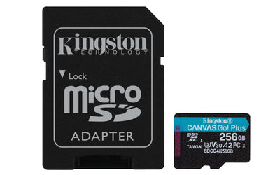 Kingston microSD 256GB Microsdxc Canvas Go! Plus GEN4 A2 U3 V30 + Adapter — image 1