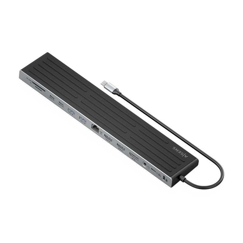 Aisens USB-C Dock 13 1, USB-C a 2x HDMI, 1x DISPLAYPORT, 1x RJ45, 3x USB-A, 2x USB-C, 1x USB-C Pd, 1XSD, 1XMIC