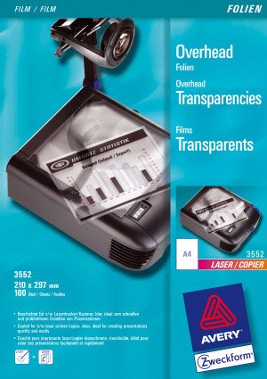 Avery Zweckform Laserfolien 3552 Glatt, 100 Units