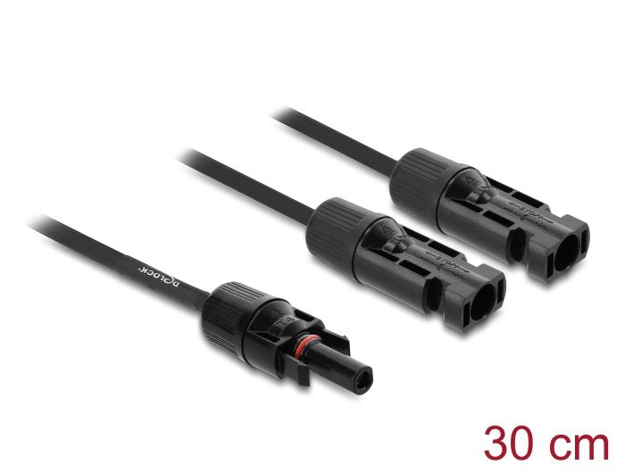 Delock DL4 Solar Splitter Cable 2XST 1XBU 30CM Black