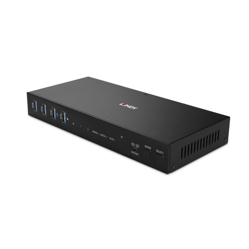 Lindy 2 Port Dual Head HDMI 4K60,USB 3.0 KVM Switch