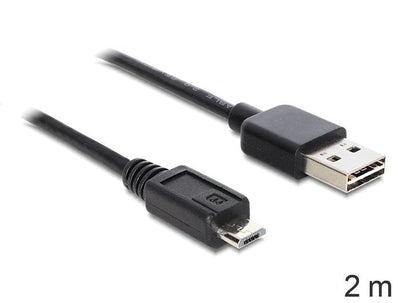 Delock Cable Easy-USB 2.0 Tipo-a - USB 2.0 Micro-b M/M 2M Black — image 1