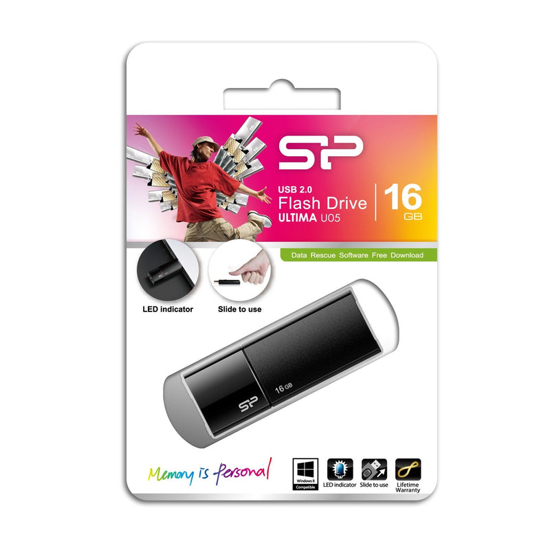 USB Flash Drive Silicone Power 16GB USB 2.0 Cob U05 Black