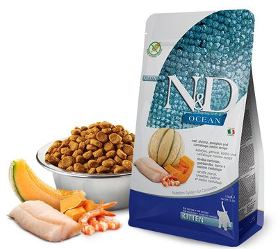 Farmina N&d Ocean Cat Cod, Shrimp, Pumpkin And Cantaloupe Melon Kitten - Comida Seca Gatos - 1.5KG — image 1