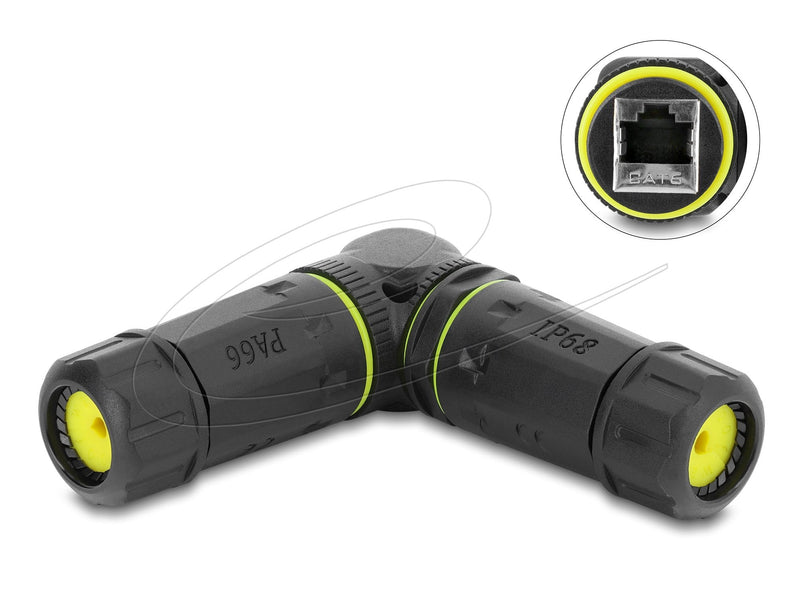 Delock Empalme Cable RJ45 Connector Female a RJ45 Connector Female CAT.6 With M23 X 1,5MM Gewinde 90° Angulado
