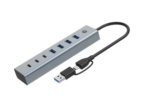 Conceptronic USB Hub 7-PORT 3.2 C-4X3.0 3x USB-C Or.netz. Gr — image 1