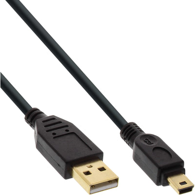 Inline USB 2.0 Mini Cable Type a Male a Mini-b Male 5 Pines Black / Gold 5M — image 1