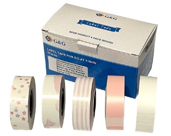 G&g Roll Labels 5ER Set With Verschiedenen Muster 15X50MM