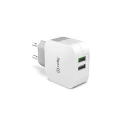 Celly Charger Wall 2 USB 3.4A White — image 1
