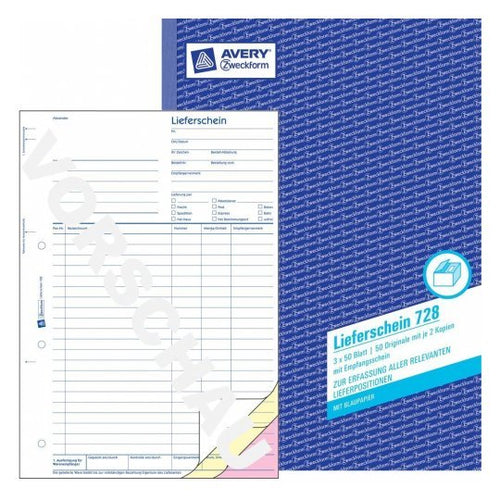 Avery Zweckform Lieferliste - 50 Hoja - A4 (210 X 297MM) — image 1