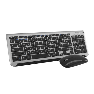 Subblim Keyboard And Wireless Mouse Combo Dual Prestige Extendido Grey And Black Spanish — image 1