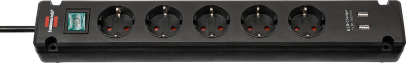 Brennenstuhl Bremounta Base Múltiple 3M 5 Salidas AC Indoor Black