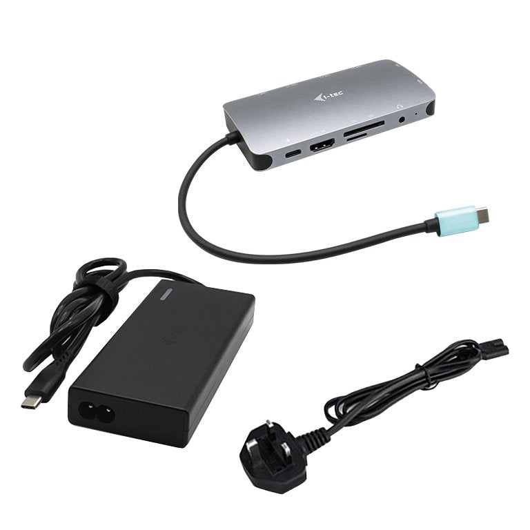 I-tec Dock USB-C Metal Nano HDMI/VGA With LAN + Universal Charger 77W