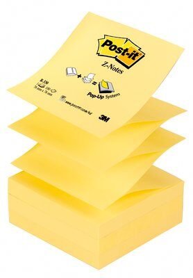 Post-it Bloc 100 Z-notas Adhesivas Removibles Zig-zag Canary Yellow 76X76MM - Paper With Certificacion Pefc - — image 1
