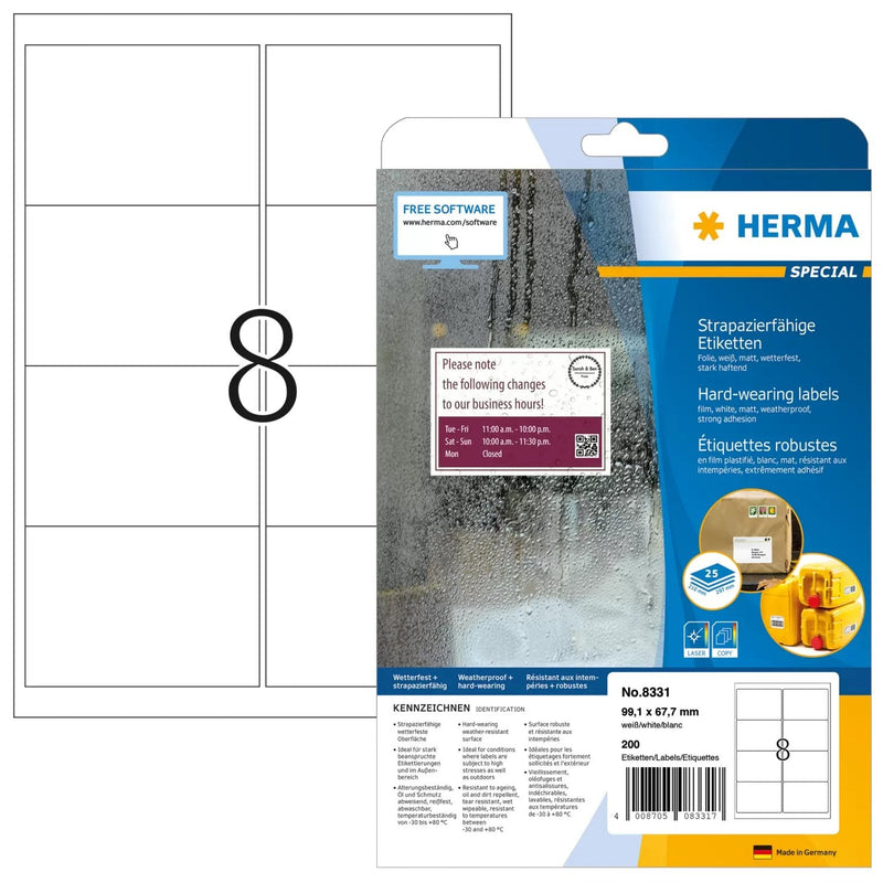 Herma Labels Dirección A4 White 99,1X67,7MM Lámina 200 Units